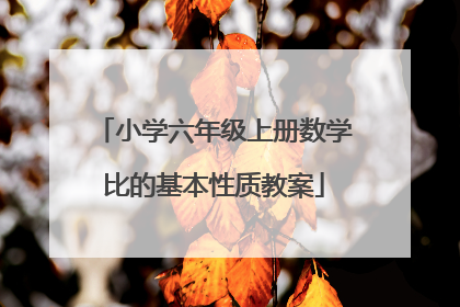 小学六年级上册数学比的基本性质教案