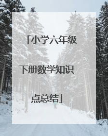小学六年级下册数学知识点总结