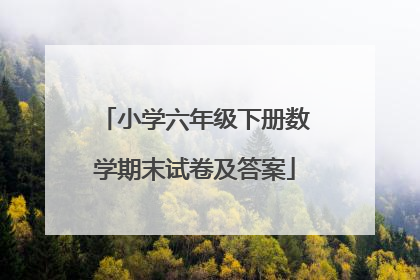 小学六年级下册数学期末试卷及答案