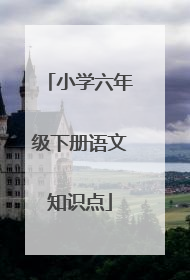 小学六年级下册语文知识点