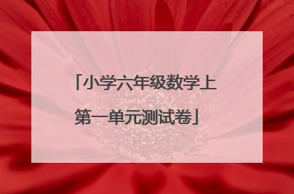 小学六年级数学上第一单元测试卷