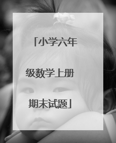 小学六年级数学上册期末试题