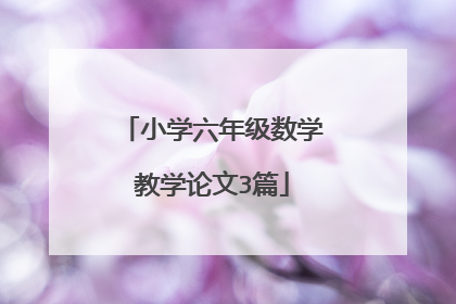 小学六年级数学教学论文3篇