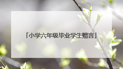 小学六年级毕业学生赠言