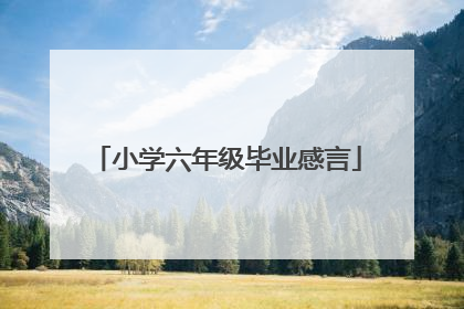 小学六年级毕业感言
