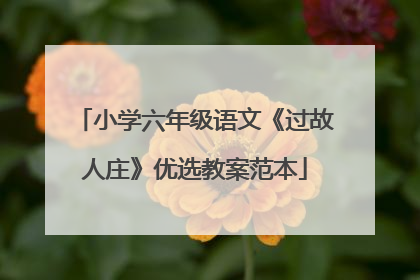 小学六年级语文《过故人庄》优选教案范本
