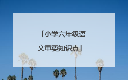 小学六年级语文重要知识点
