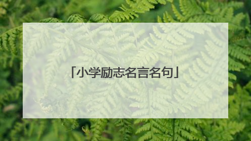 小学励志名言名句