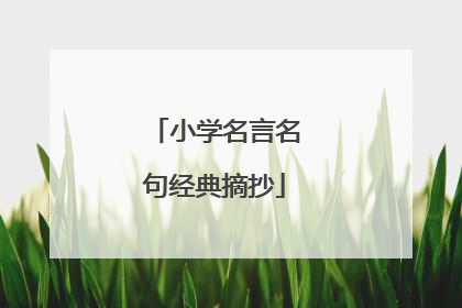 小学名言名句经典摘抄