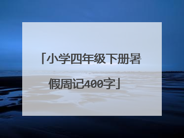 小学四年级下册暑假周记400字