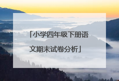 小学四年级下册语文期末试卷分析