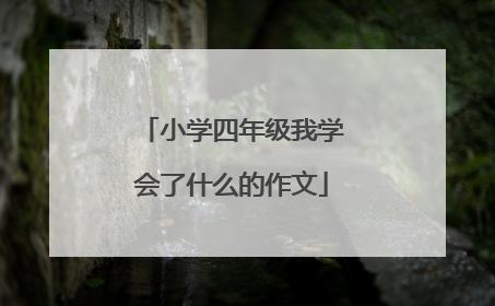 小学四年级我学会了什么的作文