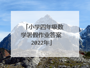 小学四年级数学暑假作业答案2022年
