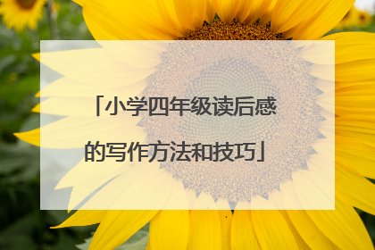 小学四年级读后感的写作方法和技巧