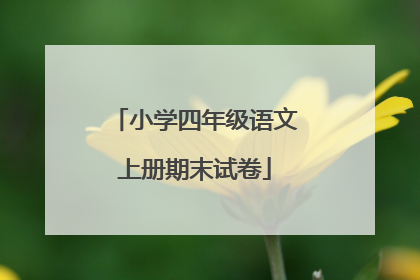 小学四年级语文上册期末试卷