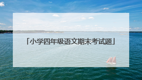 小学四年级语文期末考试题