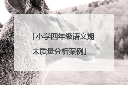 小学四年级语文期末质量分析案例