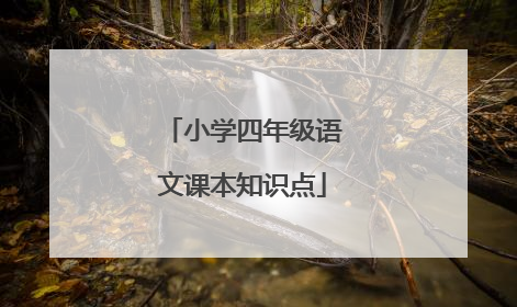 小学四年级语文课本知识点