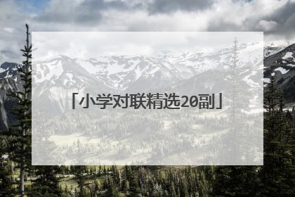 小学对联精选20副