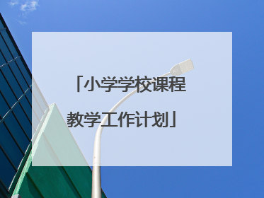 小学学校课程教学工作计划