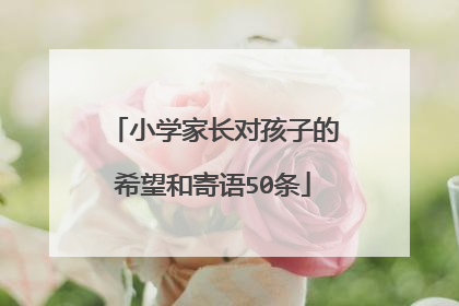小学家长对孩子的希望和寄语50条