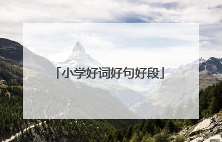 小学好词好句好段