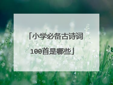 小学必备古诗词100首是哪些
