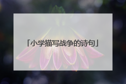 小学描写战争的诗句