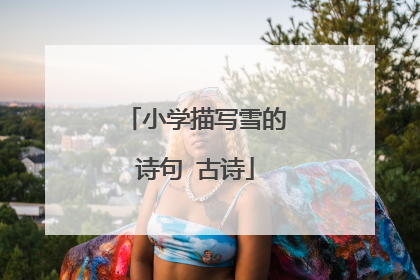 小学描写雪的诗句 古诗
