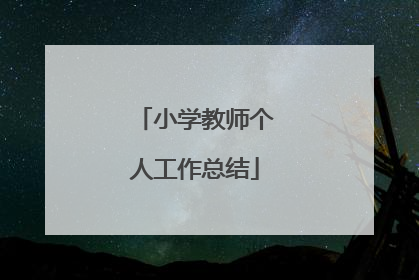 小学教师个人工作总结