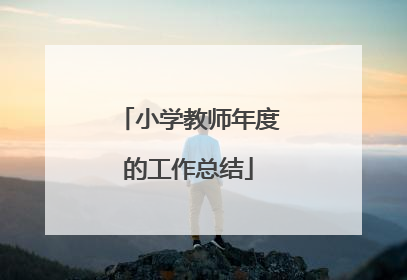小学教师年度的工作总结