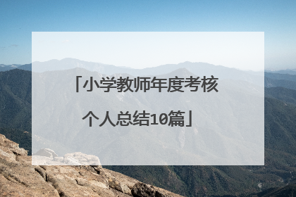 小学教师年度考核个人总结10篇