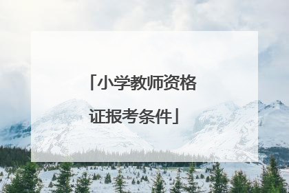 小学教师资格证报考条件