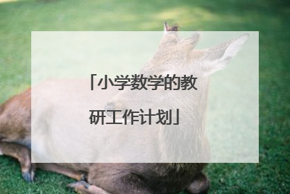 小学数学的教研工作计划