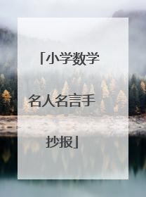 小学数学名人名言手抄报