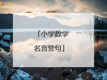 小学数学名言警句