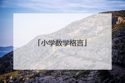 小学数学格言