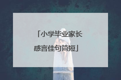 小学毕业家长感言佳句简短