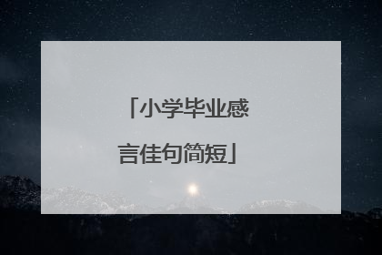 小学毕业感言佳句简短