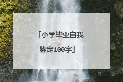 小学毕业自我鉴定100字