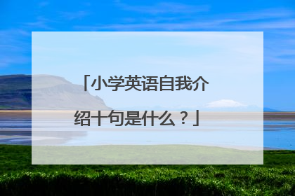 小学英语自我介绍十句是什么?