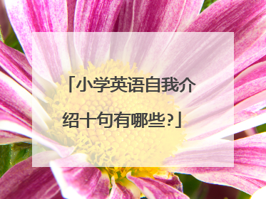 小学英语自我介绍十句有哪些?