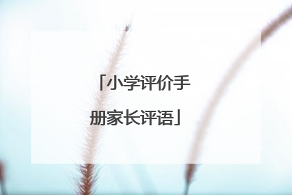 小学评价手册家长评语