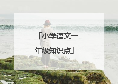 小学语文一年级知识点