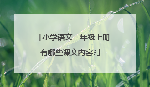 小学语文一年级上册有哪些课文内容?