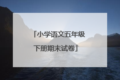 小学语文五年级下册期末试卷