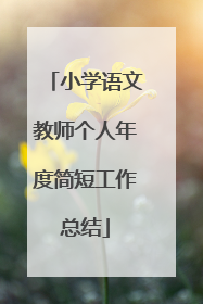 小学语文教师个人年度简短工作总结
