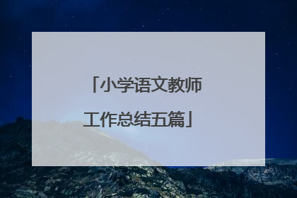 小学语文教师工作总结五篇