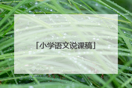 小学语文说课稿
