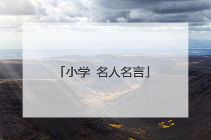 小学 名人名言